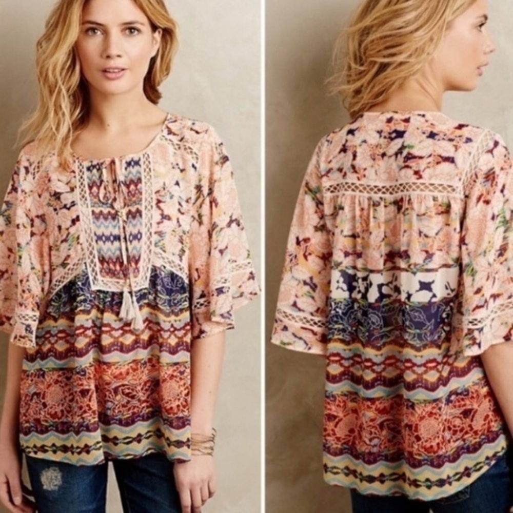 Meadow Rue Anthropologie • Batai Pattern Blouse